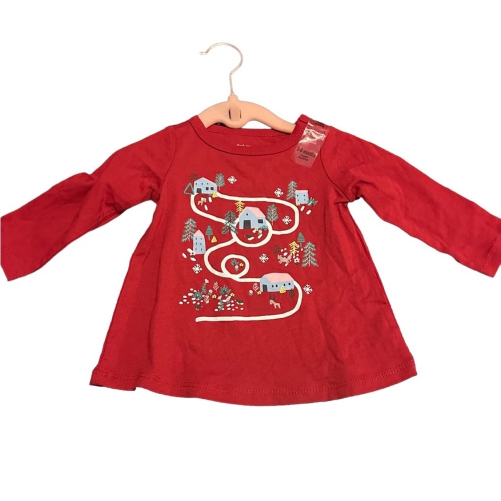 First Impressions Baby Girl 3-6 Months Long Sleeve Top Red New with Tag